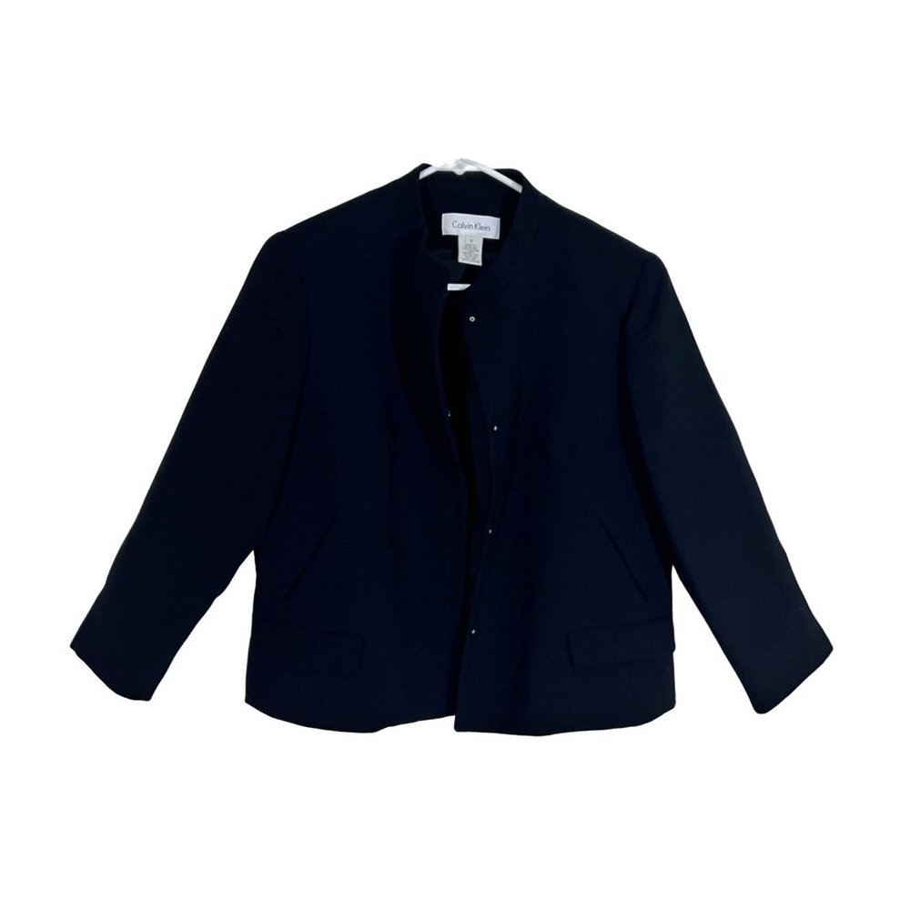 Calvin Klein size 8 Black Long Sleeve office professional Blazer 90s jacket